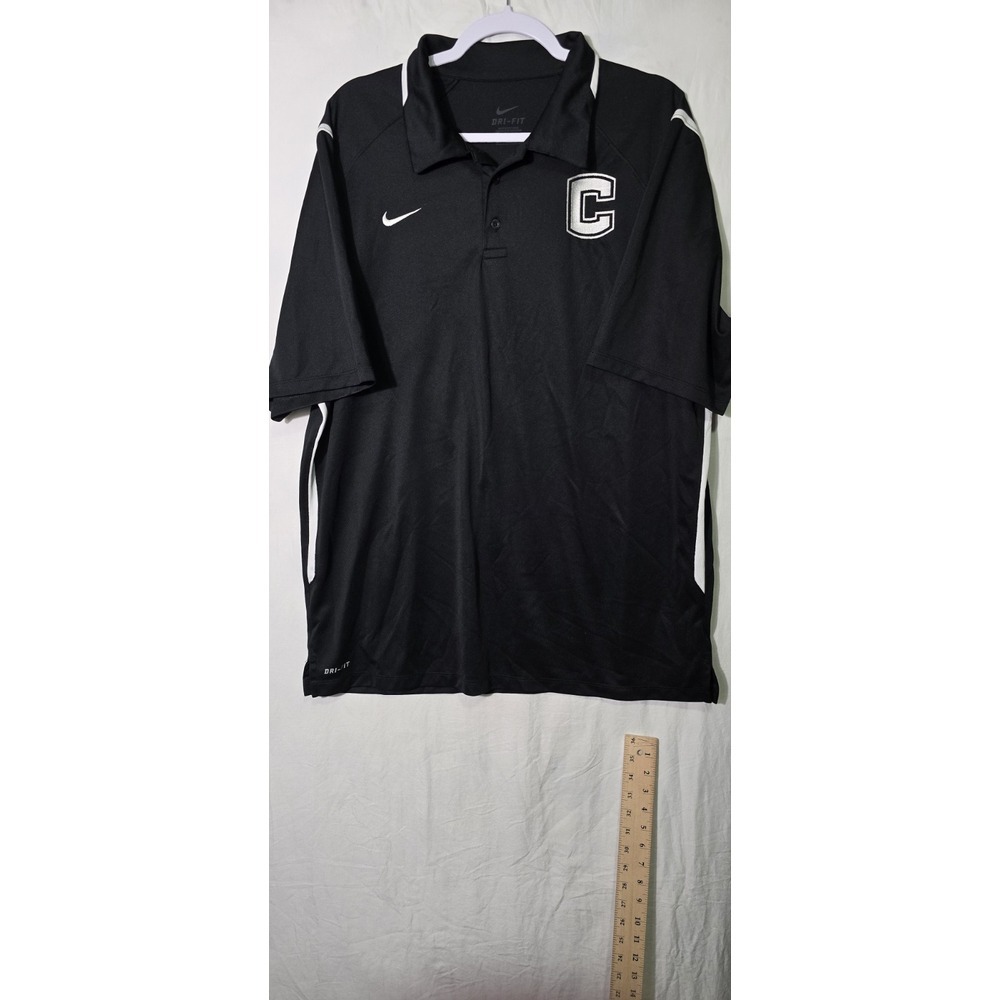 Nike Dri Fit Golf Polo Shirt Mens XL‎ Black Short Sleeve